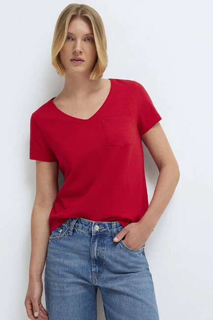 Kadın Kısa Kollu Tişört 1614178-86417 Kırmızı (1)