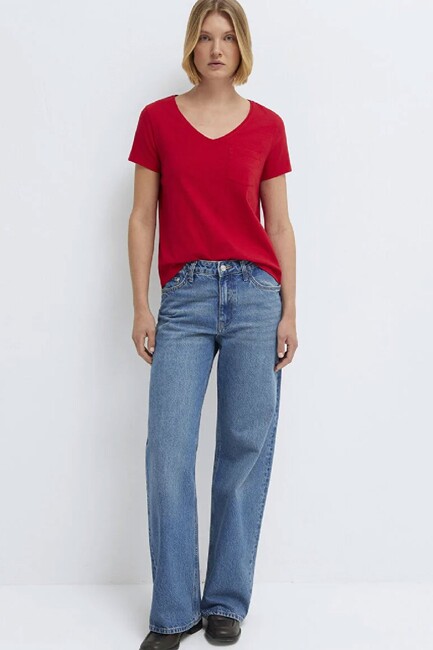 Kadın Kısa Kollu Tişört 1614178-86417 Kırmızı (2)