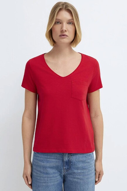 Kadın Kısa Kollu Tişört 1614178-86417 Kırmızı (3)