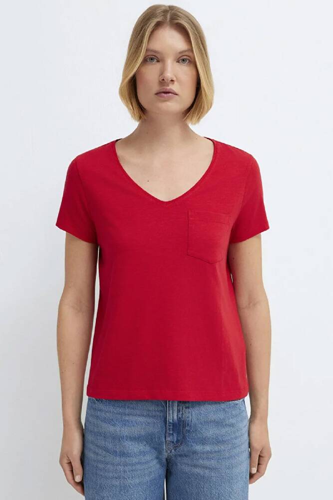 Kadın Kısa Kollu Tişört 1614178-86417 Kırmızı 
