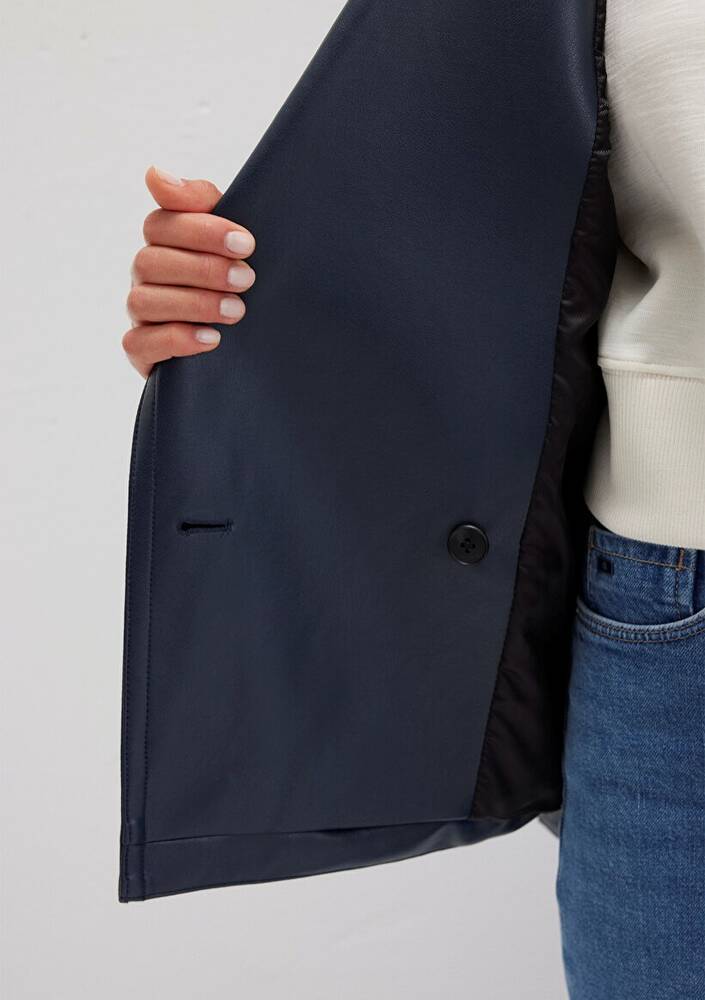 Kadın Kısa Pu Ceket 1110717-87822 Lacivert 