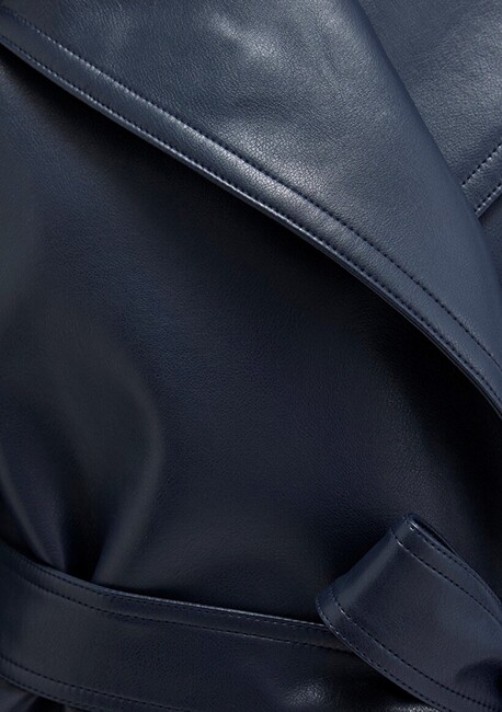 Kadın Kısa Pu Ceket 1110717-87822 Lacivert - Thumbnail