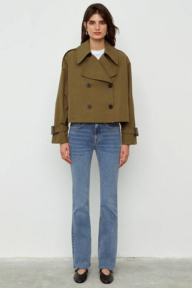 Kadın Kısa Trençkot 1110376-71592 Kahve 