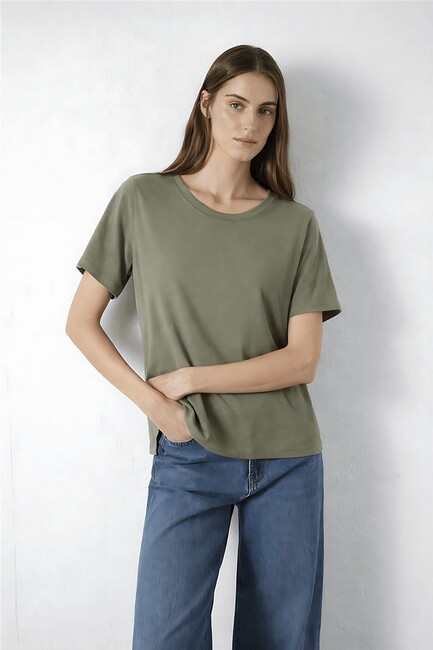 Kadın Kol Detaylı Bluz 26Y0309K1 Haki (3)