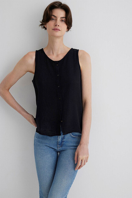 Kadın Kolsuz Gömlek 1210710-900 Siyah (1)