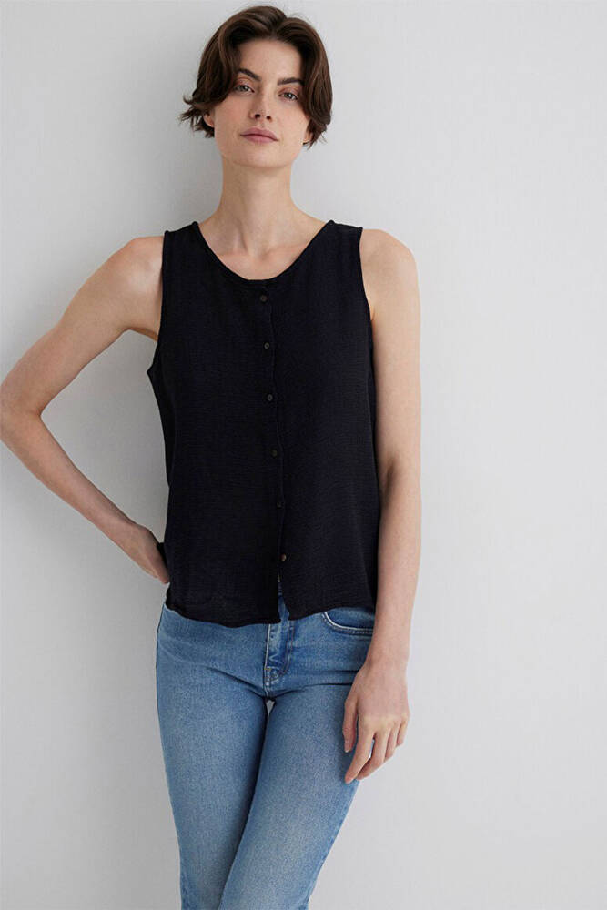 Kadın Kolsuz Gömlek 1210710-900 Siyah 