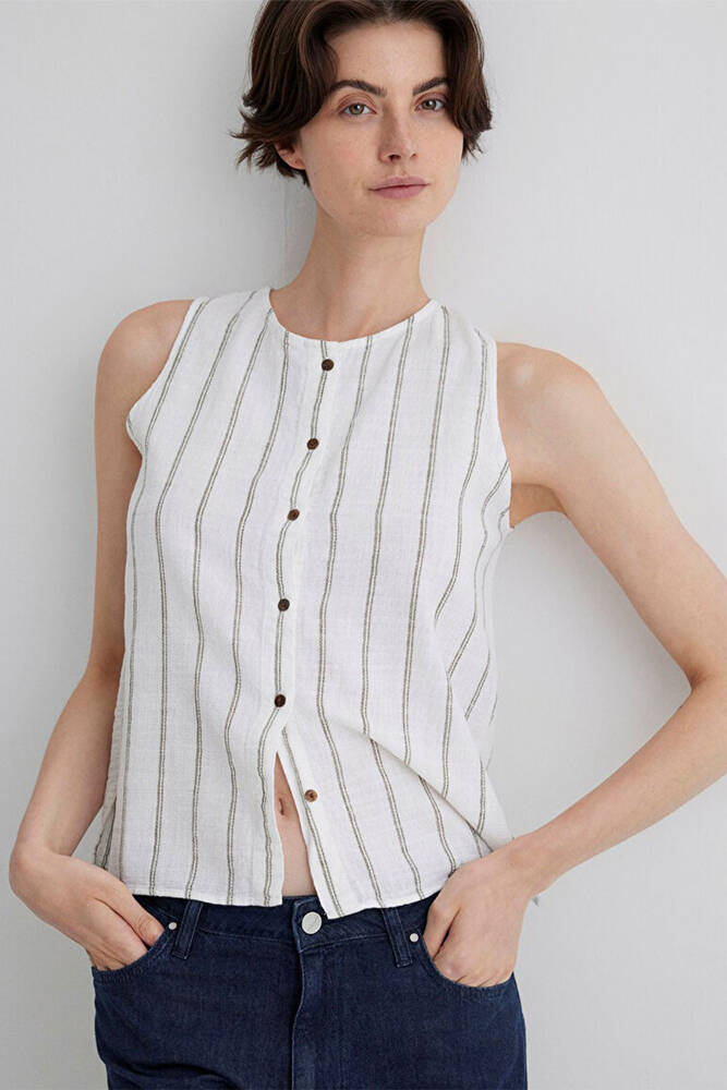 Kadın Kolsuz Gömlek 1211147-83978 Haki 