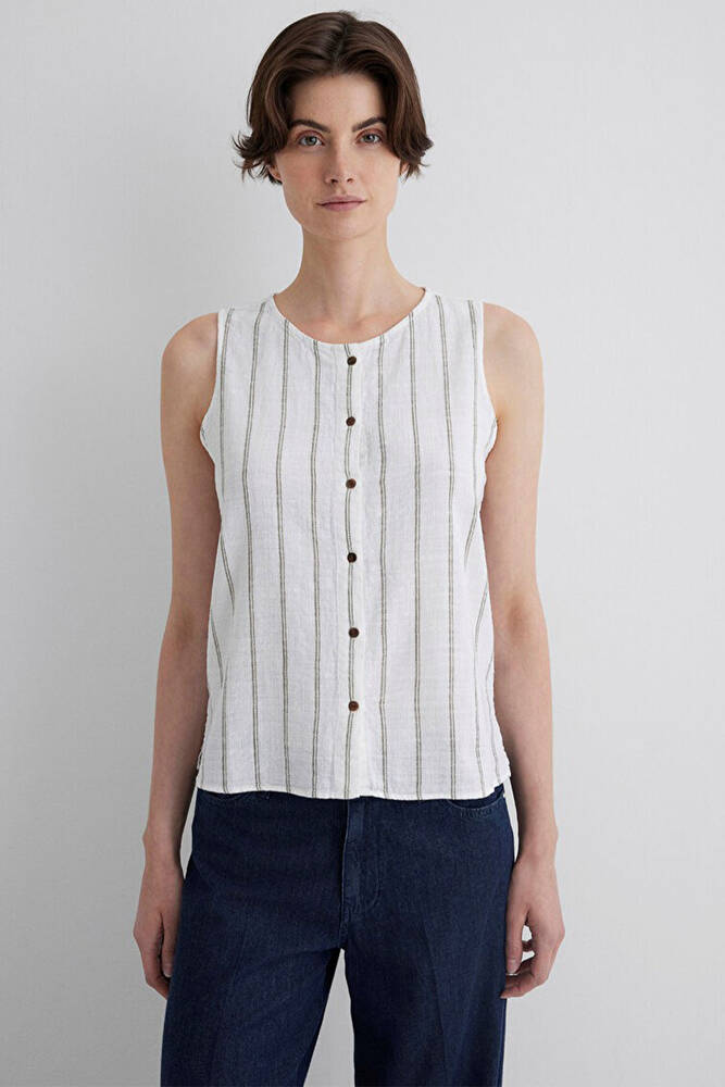 Kadın Kolsuz Gömlek 1211147-83978 Haki 