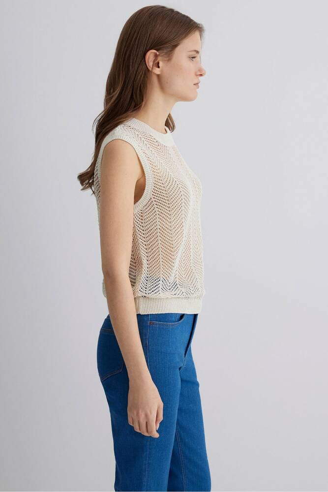 Kadın Kolsuz Kazak 1710661-82127 Bej 