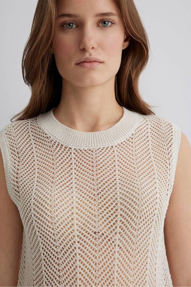 Kadın Kolsuz Kazak 1710661-82127 Bej 