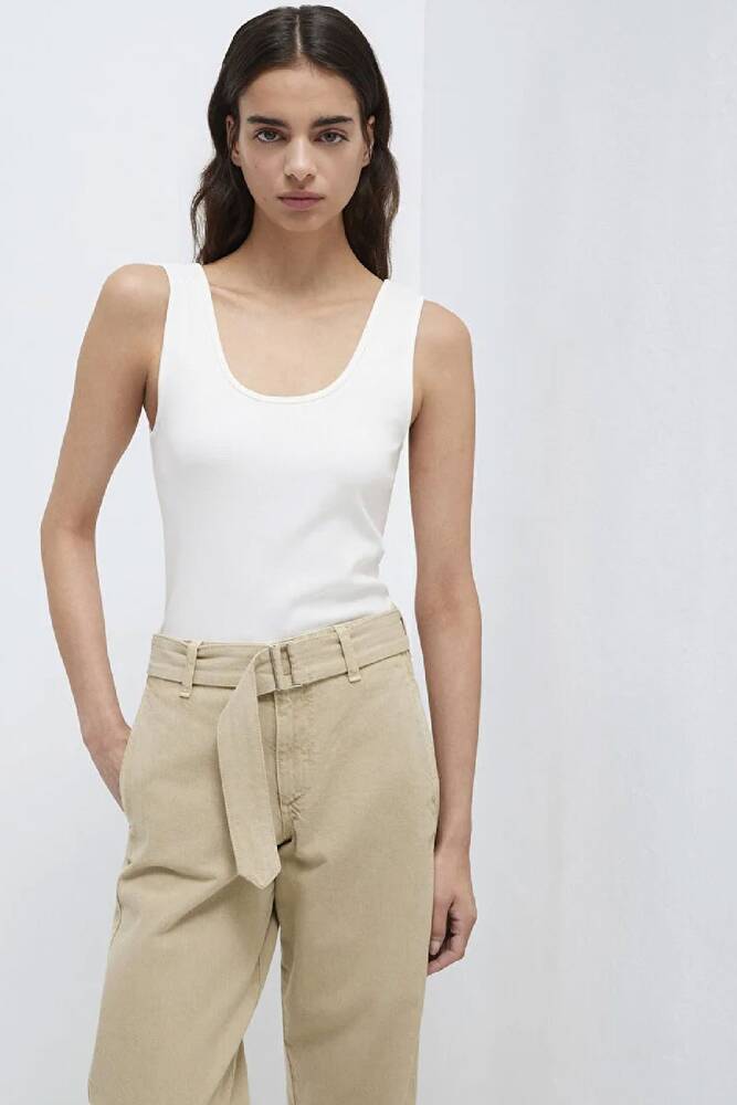 Kadın Kolsuz Modelli Penye 1613854-70057 Beyaz 