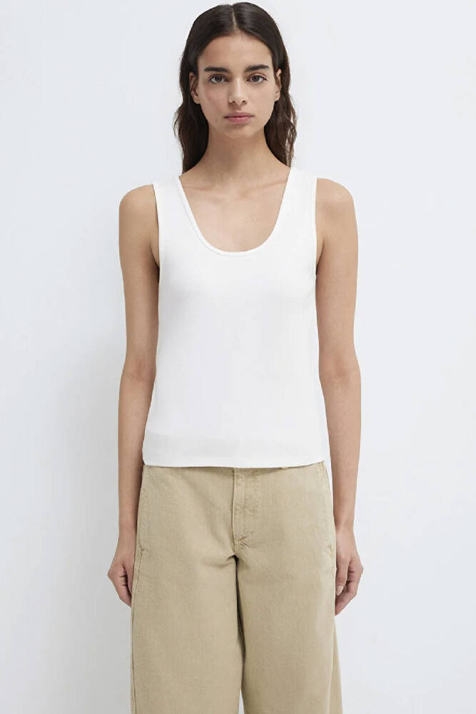 Kadın Kolsuz Modelli Penye 1613854-70057 Beyaz 