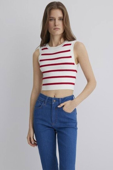 Kadın Kolsuz Triko 1710672-88044 Kırmızı (1)