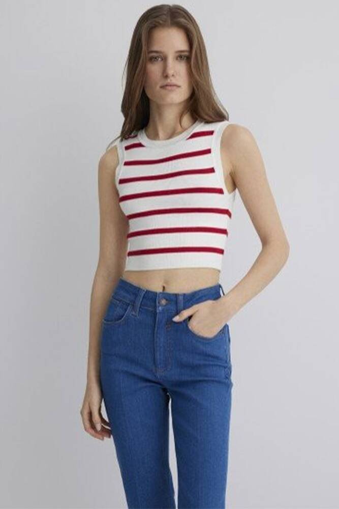 Kadın Kolsuz Triko 1710672-88044 Kırmızı 