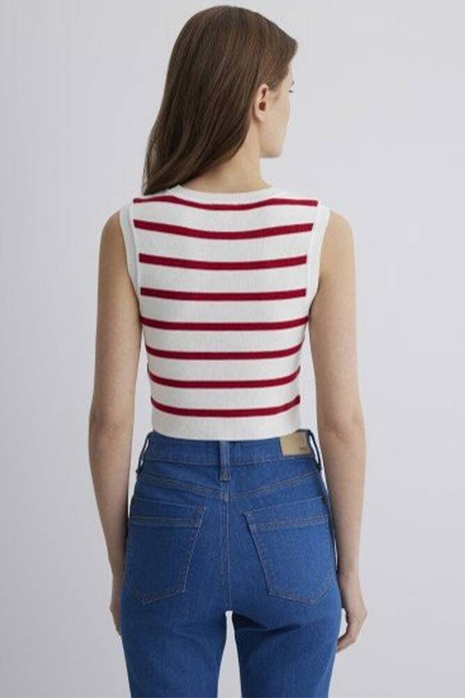 Kadın Kolsuz Triko 1710672-88044 Kırmızı 