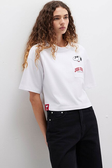 Kadın Köpek Baskılı Tişört 1613628-620 Beyaz (2)