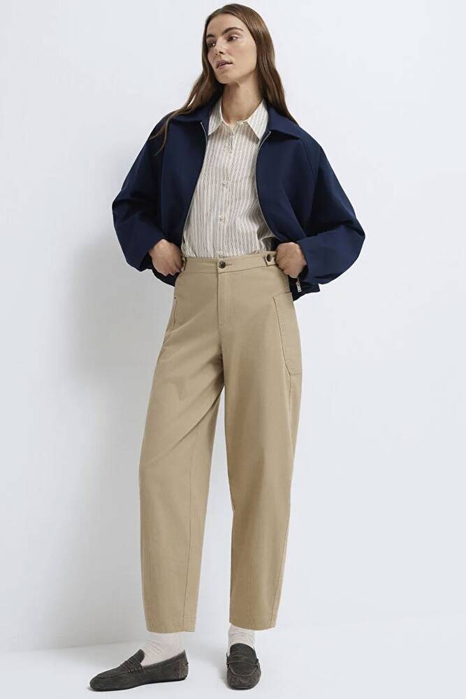 Kadın Kumaş Pantolon 1011150-90378 Bej 