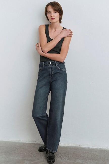 Kadın Leila Mavi Premium Jean Pantolon 1010600-89936 Lacivert (2)