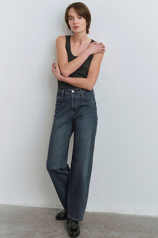 Kadın Leila Mavi Premium Jean Pantolon 1010600-89936 Lacivert 