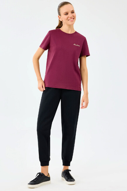 Kadın Light Fabric Tişört S2520239-3877 Bordo - Thumbnail
