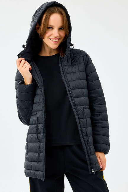 Kadın Light Weight Quilted Ceket S2520206-3817 Siyah - Thumbnail