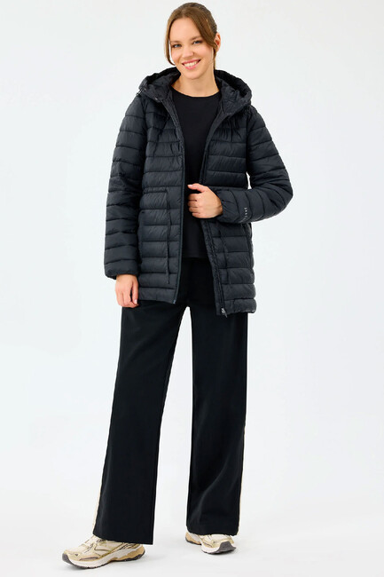 Kadın Light Weight Quilted Ceket S2520206-3817 Siyah - Thumbnail