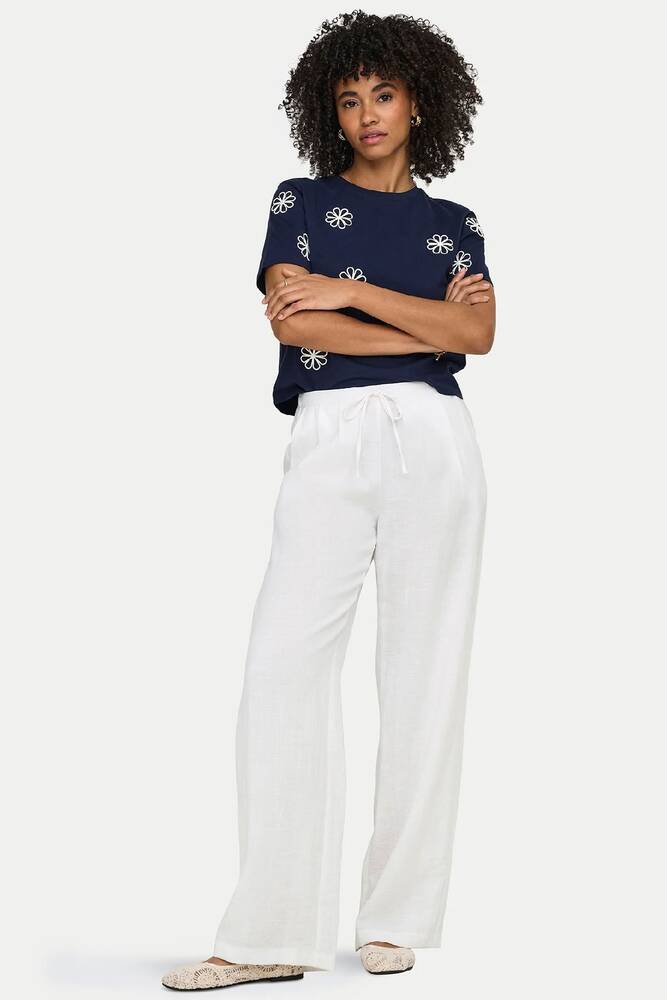 Kadın Lıta Linen Pantolon 15370273 Beyaz 