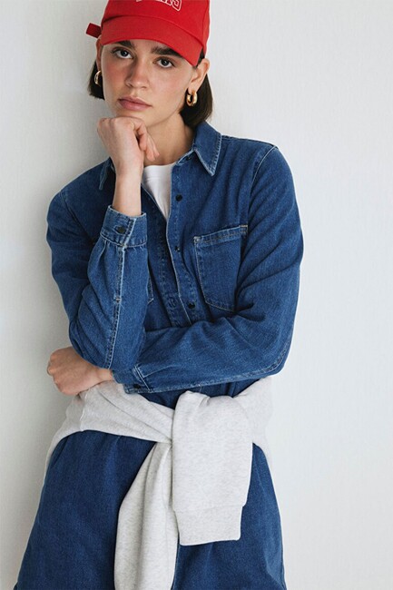 Kadın Liz Denim Elbise 130656-86430 Mavi (1)