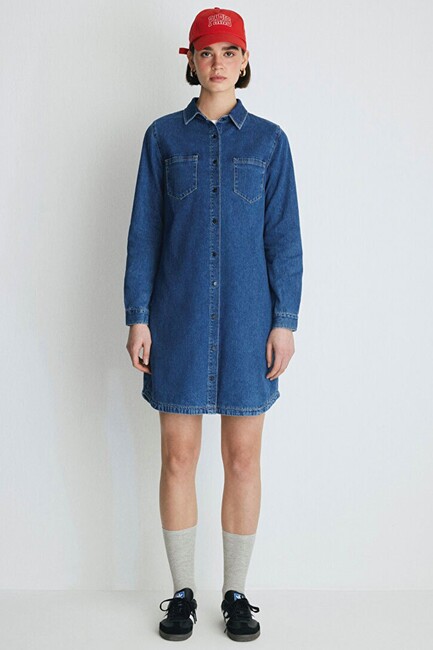 Kadın Liz Denim Elbise 130656-86430 Mavi (3)
