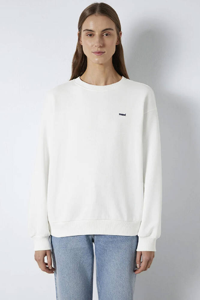 Kadın Logo Baskılı Sweat 1S10366-70057 Beyaz 