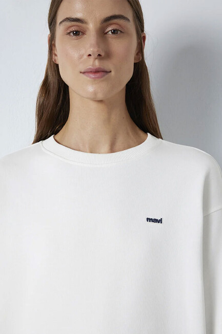 Kadın Logo Baskılı Sweat 1S10366-70057 Beyaz - Thumbnail