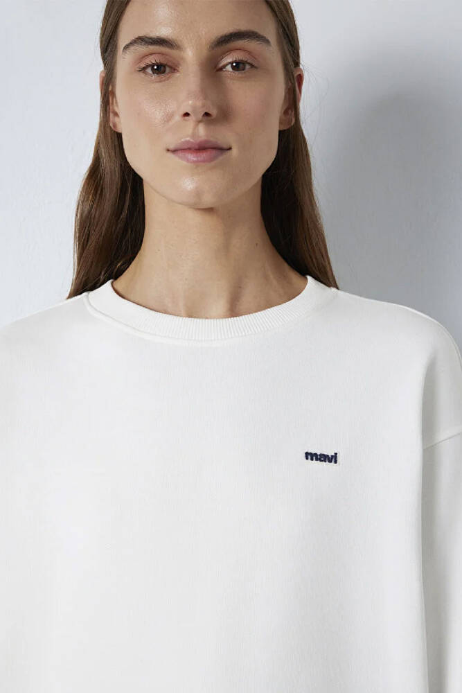 Kadın Logo Baskılı Sweat 1S10366-70057 Beyaz 