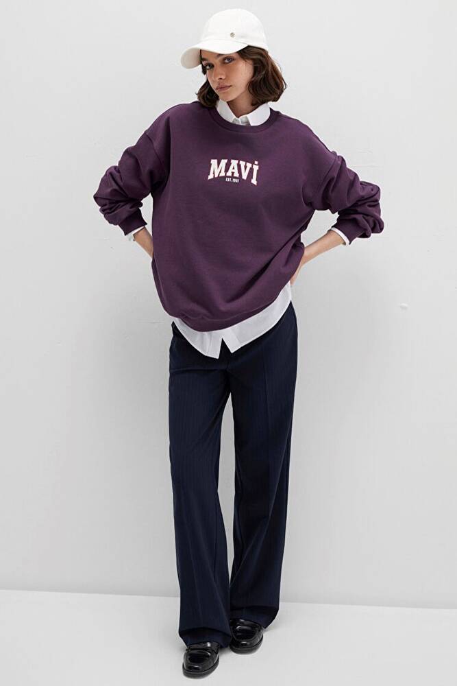Kadın Logo Baskılı Sweat 1S10372-70635 Mor 