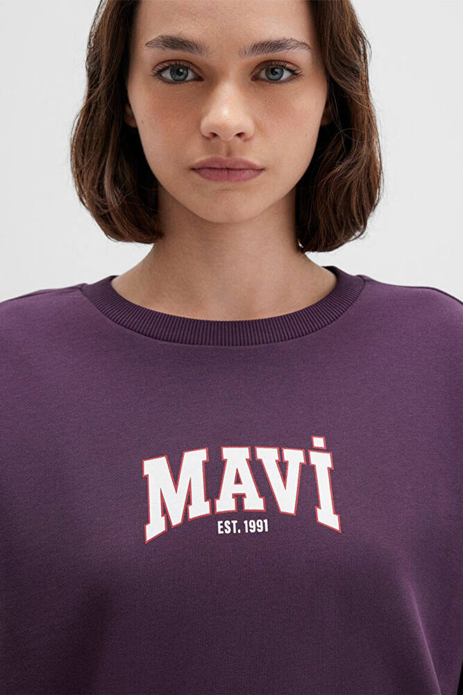 Kadın Logo Baskılı Sweat 1S10372-70635 Mor 