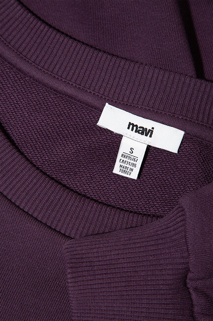 Kadın Logo Baskılı Sweat 1S10372-70635 Mor - Thumbnail