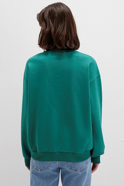 Kadın Logo Baskılı Sweat 1S10372-71918 Yeşil - Thumbnail