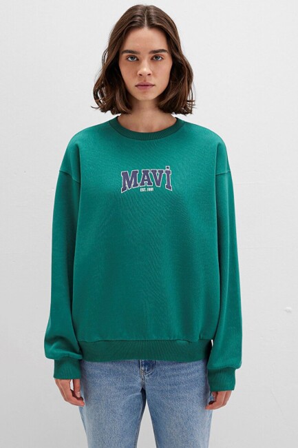 Kadın Logo Baskılı Sweat 1S10372-71918 Yeşil (2)