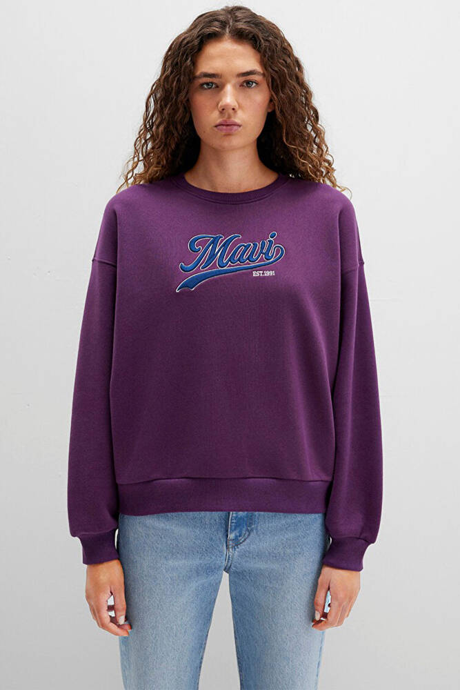 Kadın Logo Baskılı Sweat 1S10419-70679 Mor 