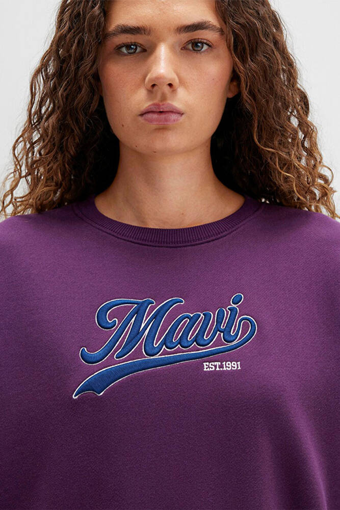 Kadın Logo Baskılı Sweat 1S10419-70679 Mor 