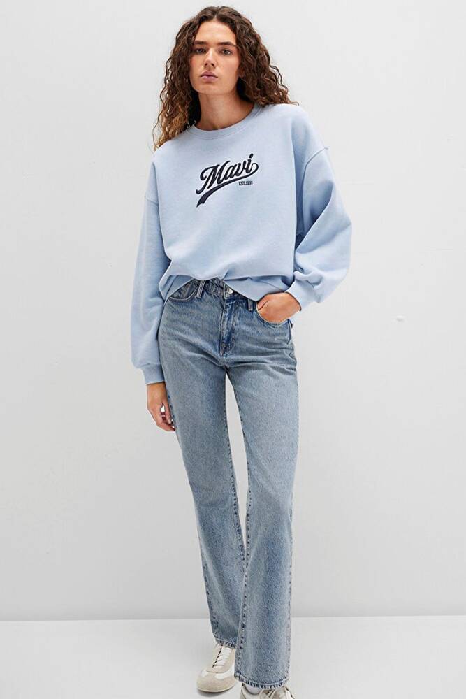 Kadın Logo Baskılı Sweat 1S10419-70813 Mavi 