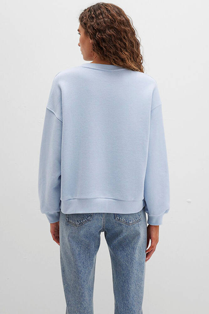 Kadın Logo Baskılı Sweat 1S10419-70813 Mavi 