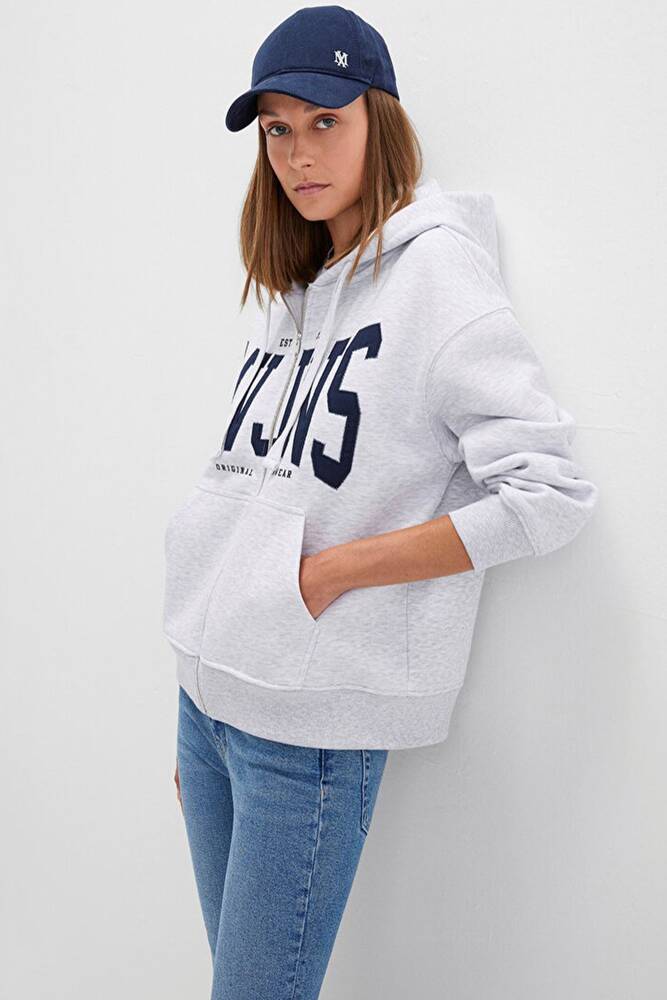 Kadın Logo Baskılı Sweat 1S10421-80196 Gri 