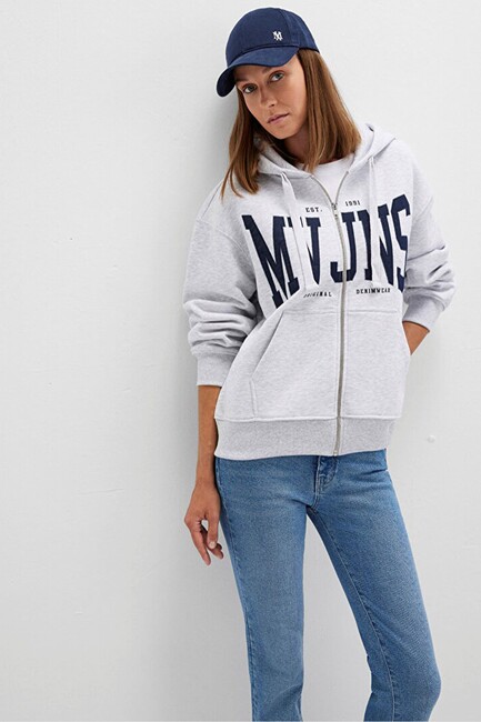 Kadın Logo Baskılı Sweat 1S10421-80196 Gri (2)