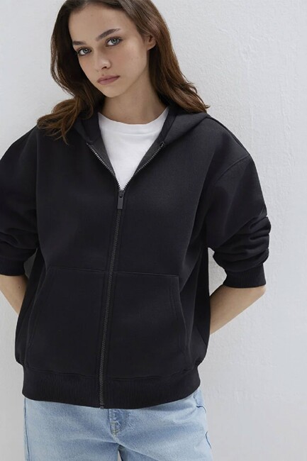 Kadın Logo Baskılı Sweat 1S10532-900 Siyah - Thumbnail