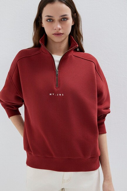 Kadın Logo Baskılı Sweat 1S10533-70411 Bordo (2)