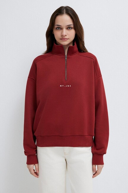 Kadın Logo Baskılı Sweat 1S10533-70411 Bordo (3)
