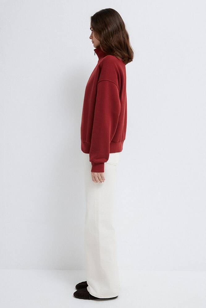 Kadın Logo Baskılı Sweat 1S10533-70411 Bordo 