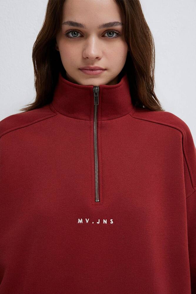 Kadın Logo Baskılı Sweat 1S10533-70411 Bordo 