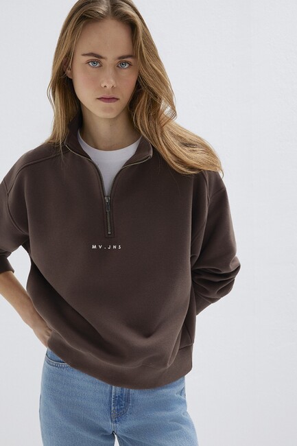 Kadın Logo Baskılı Sweat 1S10533-71603 Kahve (3)