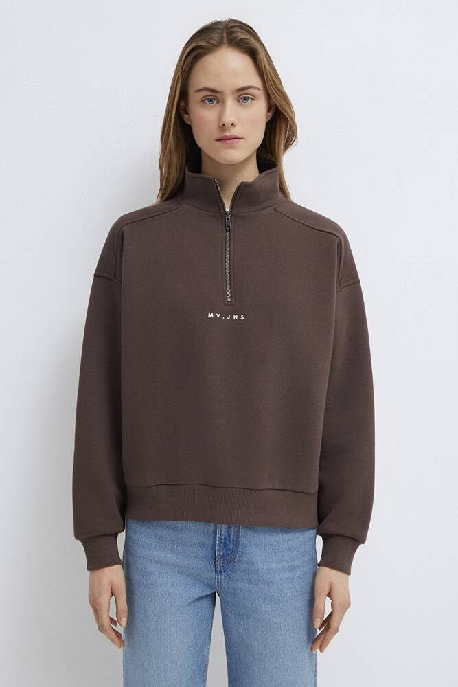 Kadın Logo Baskılı Sweat 1S10533-71603 Kahve 